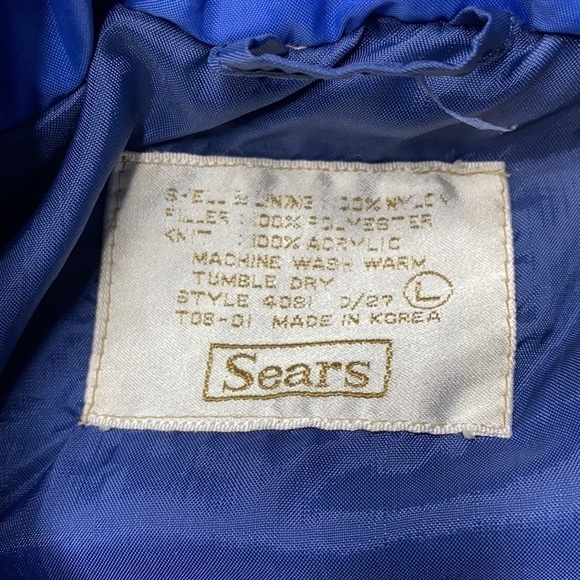 Vintage Sears Blue Puffer Vest Size Large - Picture 4 of 5